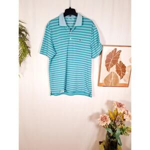 Vineyard Vines Men's Lime Green Striped Polo Shirt Size Medium